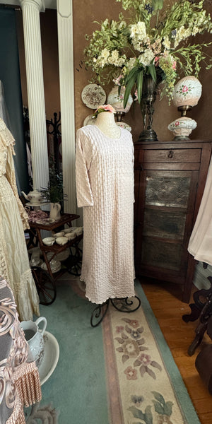 3/4 Sleeve 3/4 Length Gown WAFFLE