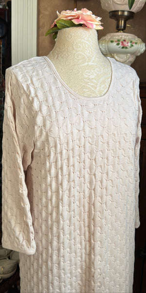 3/4 Sleeve 3/4 Length Gown WAFFLE
