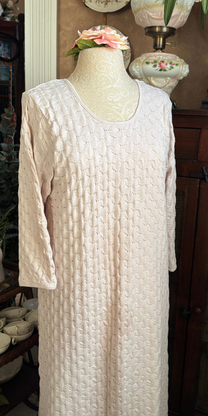 3/4 Sleeve 3/4 Length Gown WAFFLE