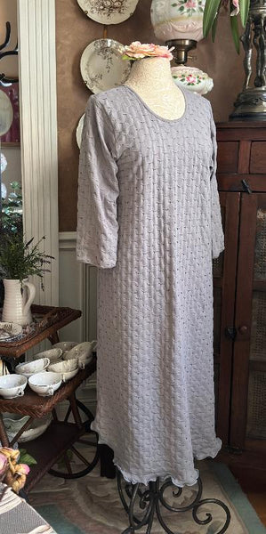 3/4 Sleeve 3/4 Length Gown WAFFLE