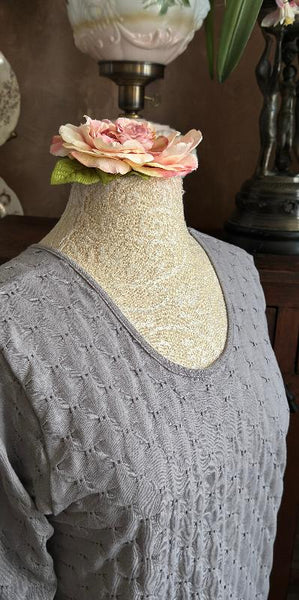 3/4 Sleeve 3/4 Length Gown WAFFLE