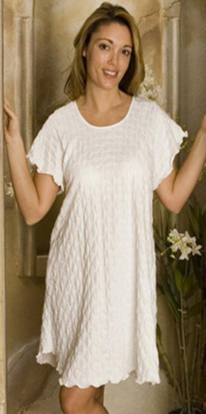 Short Sleeve Short Gown WAFFLE