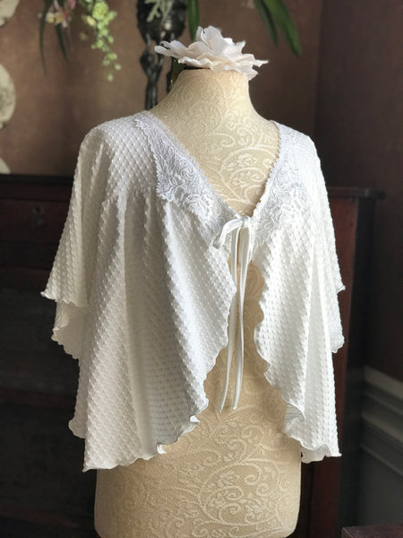 Cotton Bed Jacket Short Sleeve Full-cut Bodice Simple Pleasures Couture