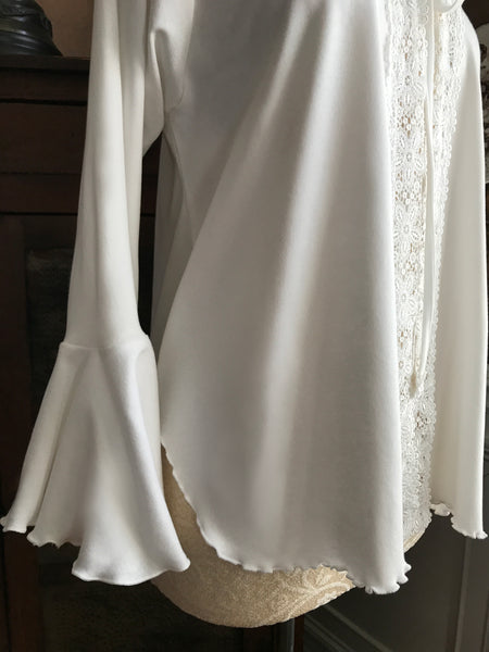Cotton Bed Jacket Bell Sleeve Simple Pleasures Couture