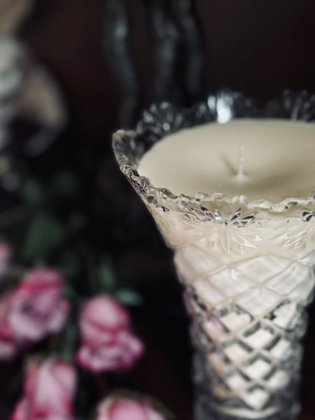 Vintage Crystal Vase Candle