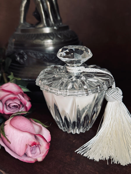 Vintage Crystal Candle with Lid