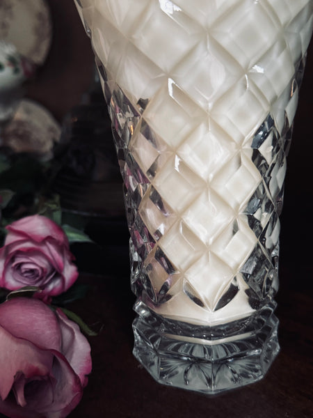 Vintage Crystal Vase Candle