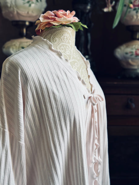 Cotton Bed Jacket 3/4 Sleeve SHADOW STRIPE