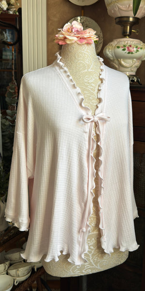Cotton Bed Jacket 3/4 Sleeve CHECK
