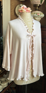 Cotton Bed Jacket 3/4 Sleeve CHECK