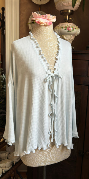 Cotton Bed Jacket 3/4 Sleeve CHECK