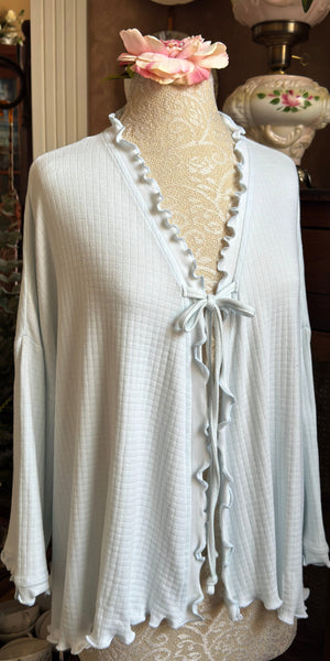 Cotton Bed Jacket 3/4 Sleeve CHECK