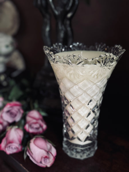 Vintage Crystal Vase Candle