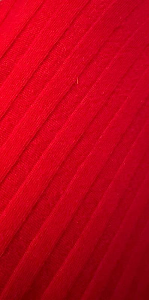 Vibrant Brights V Neck 3/4 Sleeve 3/4 Length Gown Shadow Stripe Collection Cherry Red