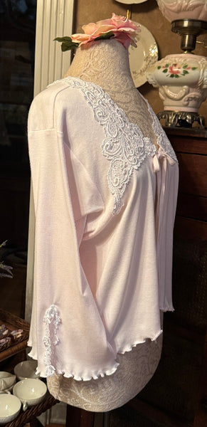 Cotton Bed Jacket 3/4 Split Sleeve Simple Pleasures Couture