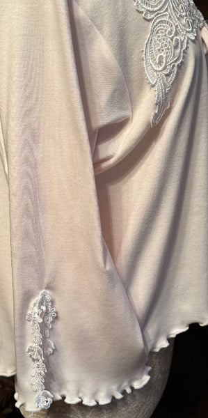 Cotton Bed Jacket 3/4 Split Sleeve Simple Pleasures Couture