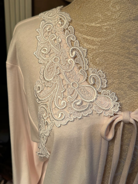 Cotton Bed Jacket 3/4 Split Sleeve Simple Pleasures Couture