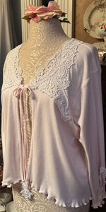 Cotton Bed Jacket 3/4 Split Sleeve Simple Pleasures Couture