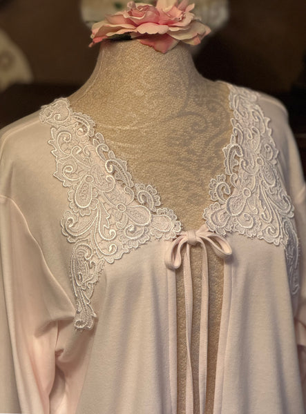 Cotton Bed Jacket 3/4 Split Sleeve Simple Pleasures Couture