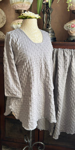 3/4 Sleeve Long Top & Palazzos WAFFLE