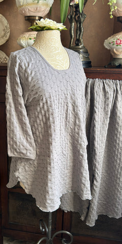 3/4 Sleeve Long Top & Palazzos WAFFLE