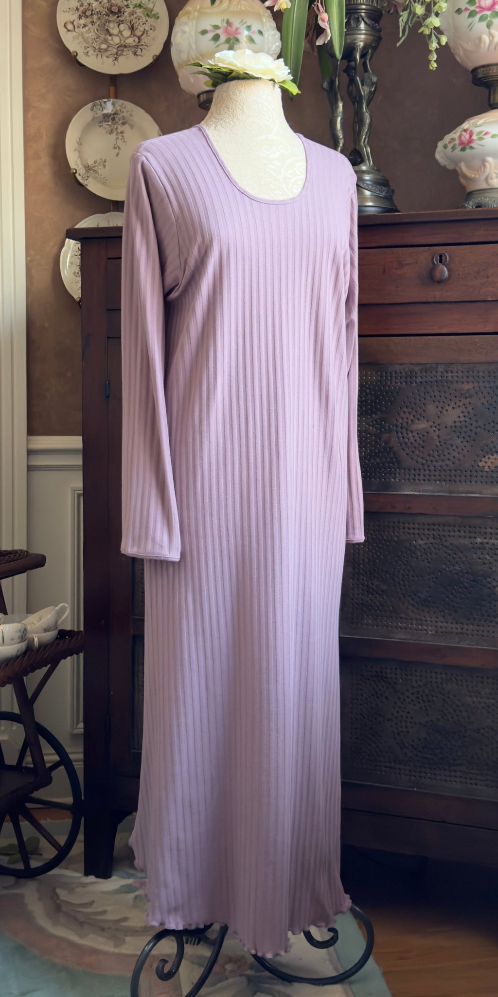 Long Sleeve Long Gown SHADOW STRIPE