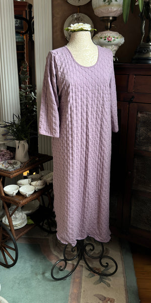 3/4 Sleeve 3/4 Length Gown WAFFLE