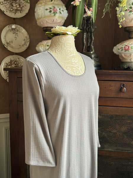 3/4 Sleeve 3/4 Length Gown CHECK