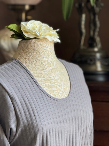3/4 Sleeve 3/4 Length Gown SHADOW STRIPE