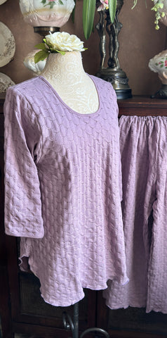 3/4 Sleeve Long Top & Palazzos WAFFLE