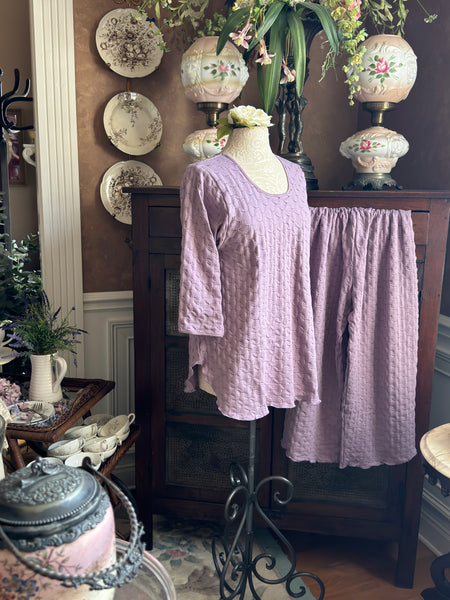 3/4 Sleeve Long Top & Palazzos WAFFLE