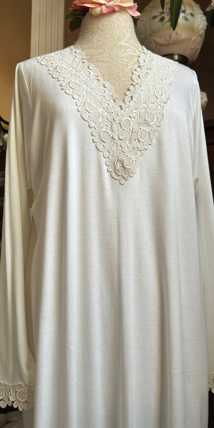 JEANETTE Long Sleeve Knee Length Nightgown