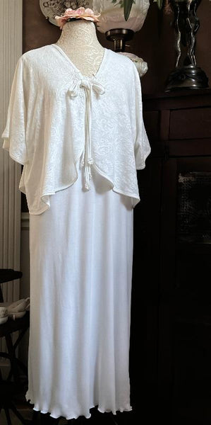 SONYA RENEE Short Sleeve V Neck 3/4 Length Gown