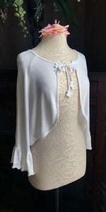 Cotton Bed Jacket Ruffle Sleeve TinaEvaRenee Couture