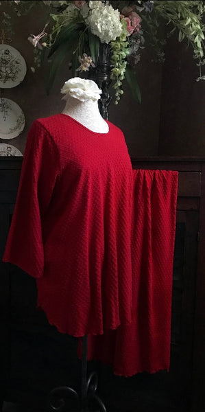 Vibrant Brights 3/4 Sleeve Long Top & Palazzos DOT