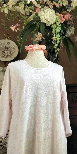 3/4 Sleeve 3/4 Length Gown Cotton LACE