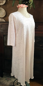 3/4 Sleeve 3/4 Length Gown Cotton LACE