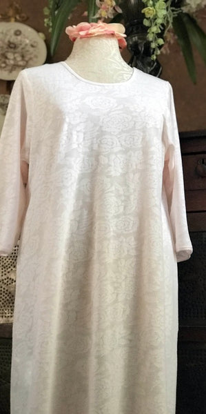 3/4 Sleeve 3/4 Length Gown Cotton LACE