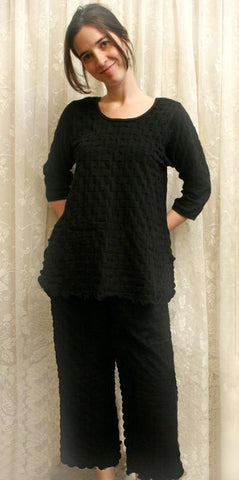 3/4 Sleeve Long Top & Palazzos Waffle Collection - Simple Pleasures, Inc.