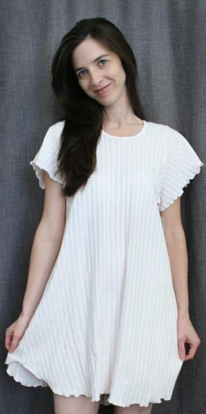Short Sleeve Short Gown SHADOW STRIPE
