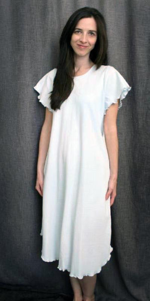 Short Sleeve 3/4 Length Gown CHECK