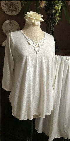 3/4 Sleeve Long Top & Palazzos LACE Limited Edition