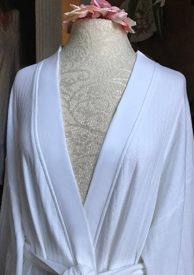 LoungeGear Long Wrap Robe PINSTRIPE