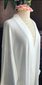 LoungeGear Long Wrap Robe PINSTRIPE