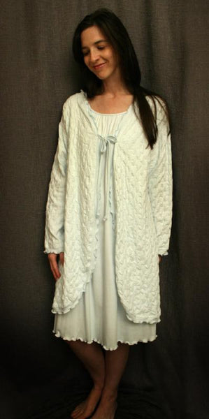 Long Sleeve Waffle Swing Robe 100% Cotton Knit Made In The USA by Simple Pleasures Inc.
