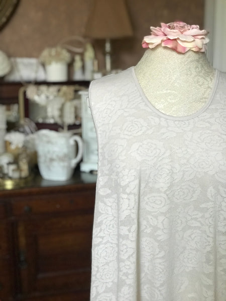 Nightgown Sleeveless Short Cotton LACE