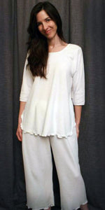 3/4 Sleeve Long Top & Palazzos BASKET WEAVE