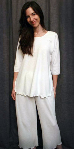 3/4 Sleeve Long Top & Palazzos BASKET WEAVE