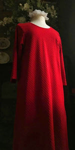 Nightgown Vibrant Brights 3/4 Sleeve 3/4 Length Gown Dot CHERRY RED
