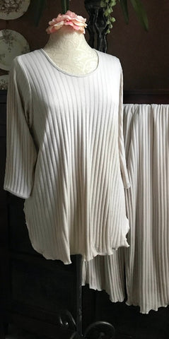 3/4 Sleeve Long Top & Palazzos SHADOW STRIPE